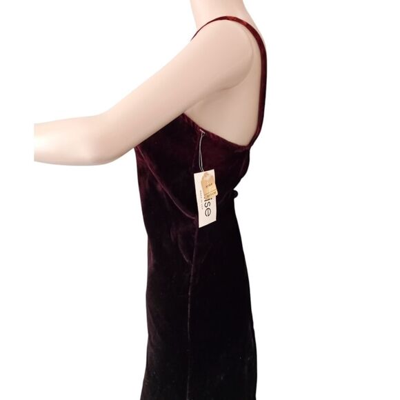 Vtg Anise Velvet Maxi Dress M Dark Red Romantic Fairy Grunge Witchy Whimsigoth - Picture 9 of 16